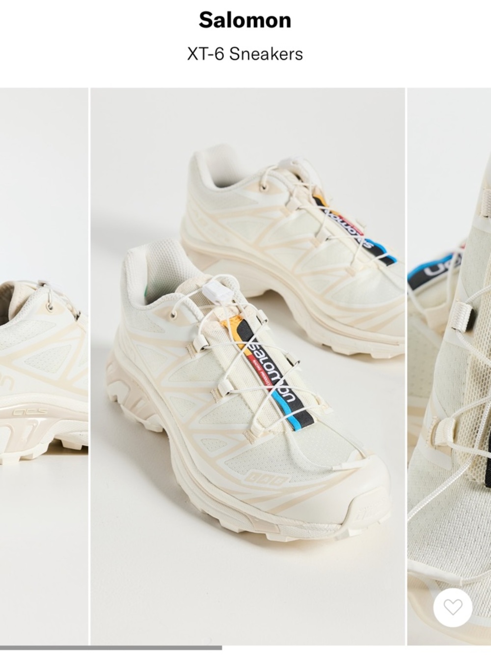 Salomon XT-6 Sneakers in Cream